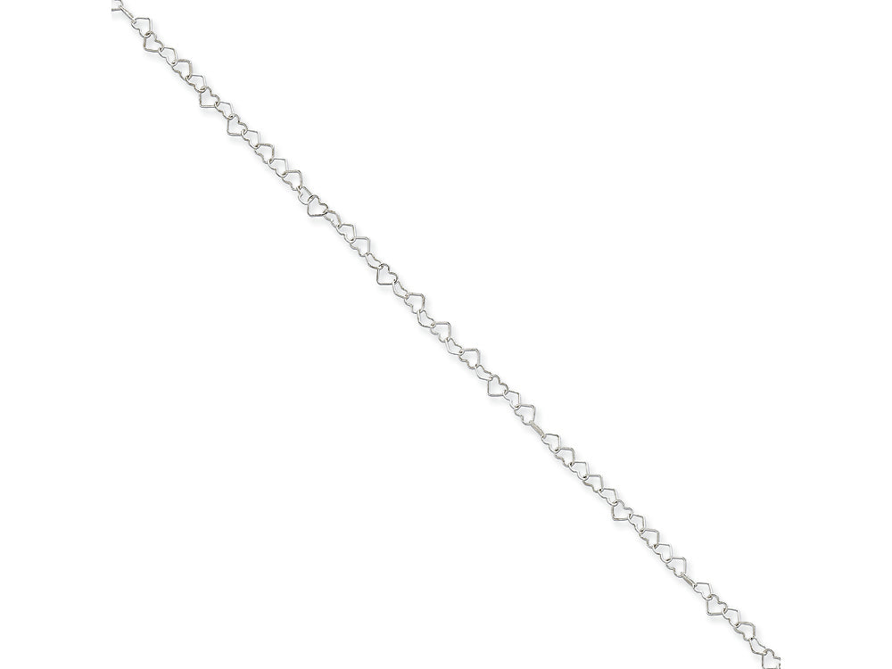 FJC Finejewelers Sterling Silver 3.5mm Fancy Heart Link Necklace