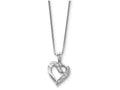 FJC Finejewelers Sterling Silver Cubic Zirconia Heart Pendant On 16 Box Chain Necklace