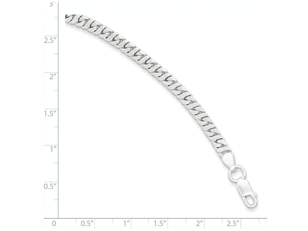 FJC Finejewelers Sterling Silver 4.25mm Fancy Flat Link Bracelet
