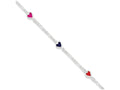 FJC Finejewelers Sterling Silver Enamel Multicolored Heart Child's Bracelet