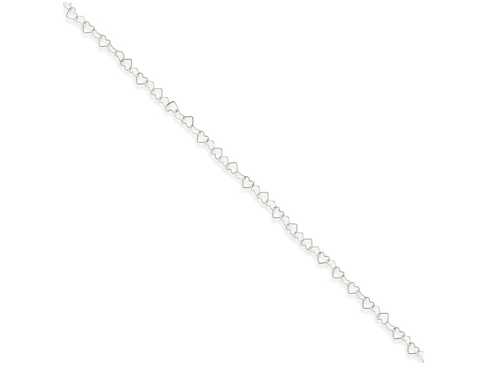 FJC Finejewelers Sterling Silver 0.5mm Fancy Heart Link Anklet