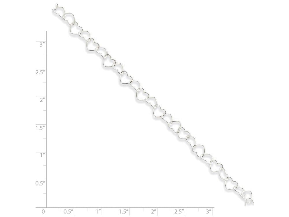 FJC Finejewelers Sterling Silver 0.6mm Fancy Heart Link Anklet