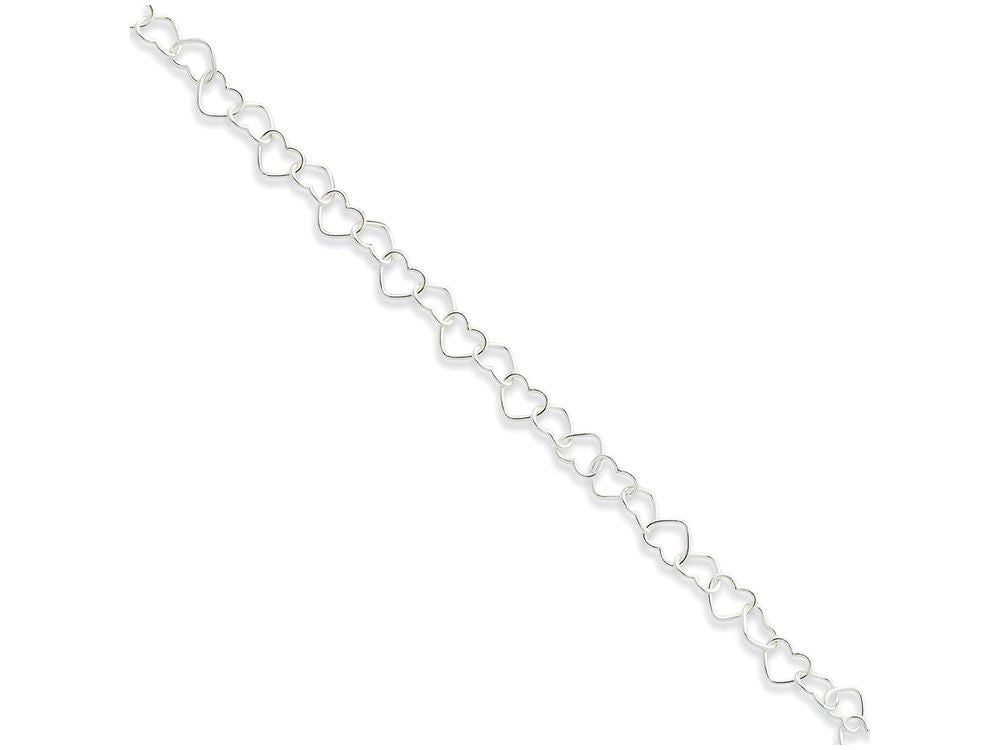 FJC Finejewelers Sterling Silver 0.6mm Fancy Heart Link Anklet