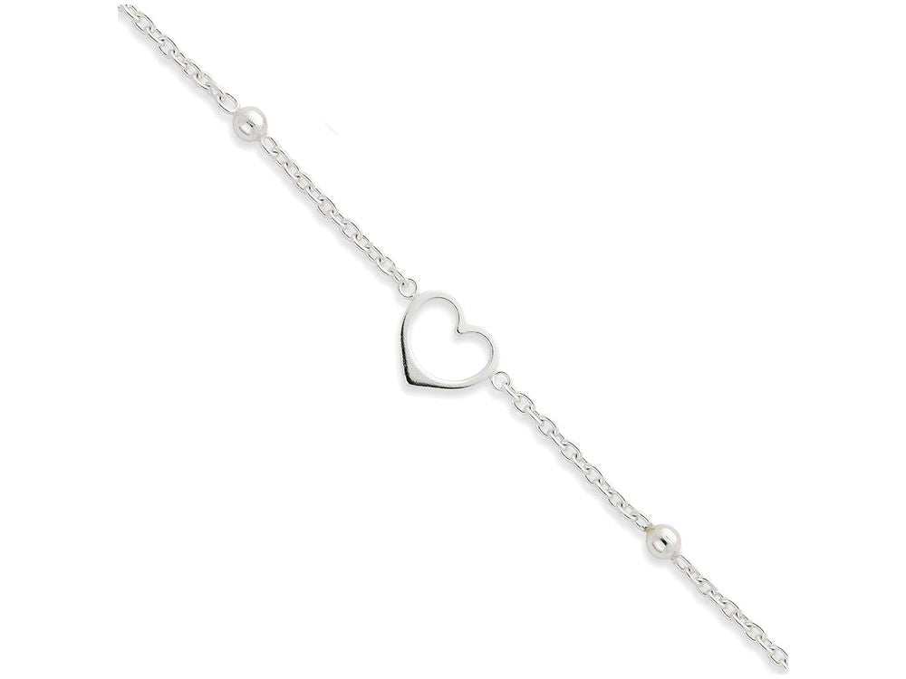 FJC Finejewelers Sterling Silver Heart Anklet