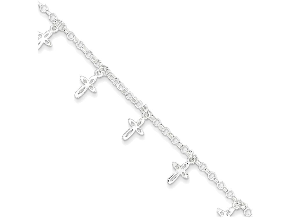 FJC Finejewelers Sterling Silver Cross Charm Child's Bracelet