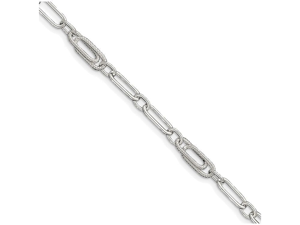 FJC Finejewelers Sterling Silver Fancy Link Anklet
