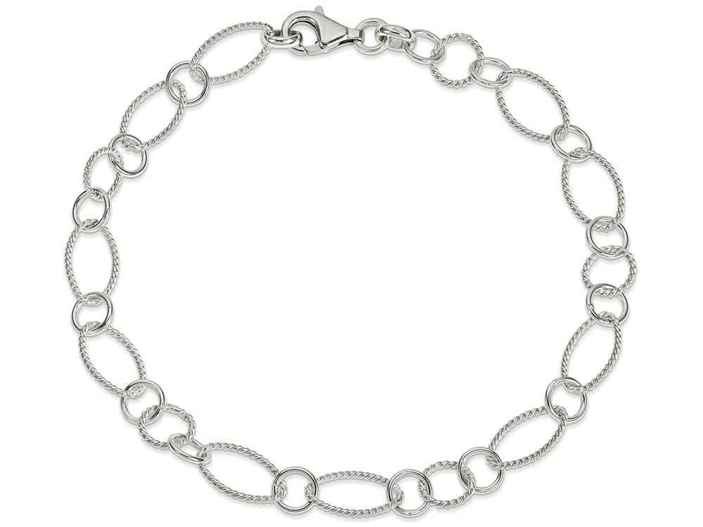 FJC Finejewelers Sterling Silver Fancy Link Anklet