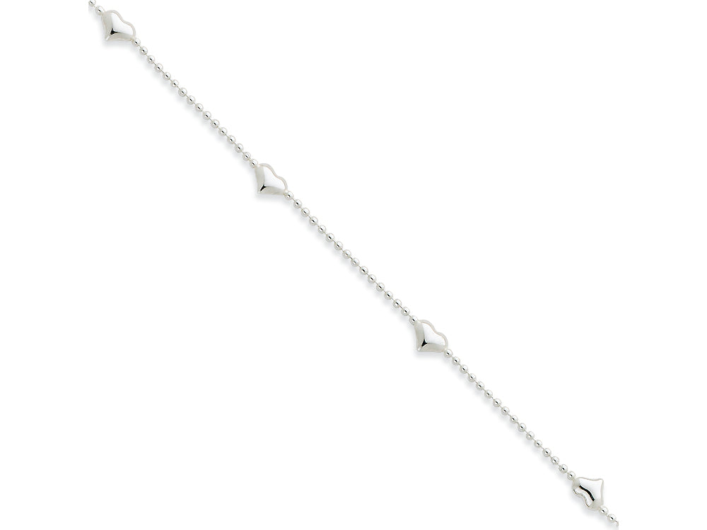 FJC Finejewelers Sterling Silver Dangling Heart Anklet