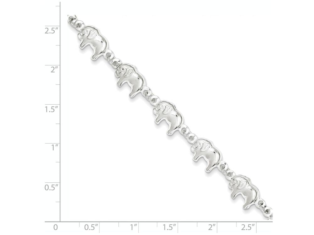 FJC Finejewelers Sterling Silver Elephant Bracelet