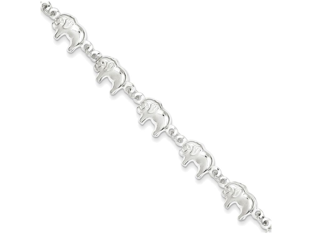 FJC Finejewelers Sterling Silver Elephant Bracelet
