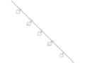 FJC Finejewelers Sterling Silver Polished Hearts Anklet