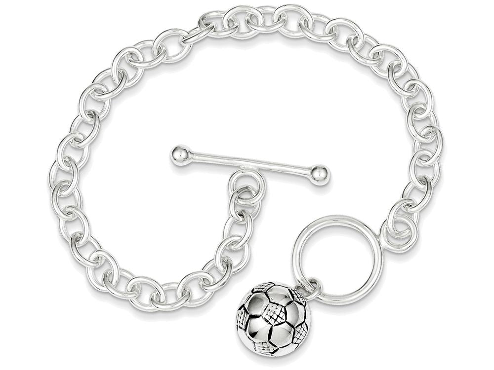 FJC Finejewelers Sterling Silver Soccer Ball Bracelet