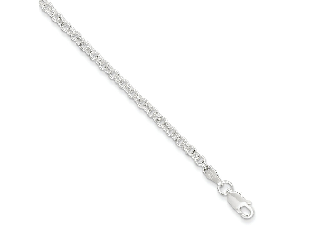 FJC Finejewelers Sterling Silver 3mm Double Link Charm Bracelet