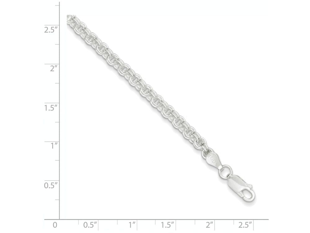 FJC Finejewelers Sterling Silver 4mm Double Link Charm Bracelet