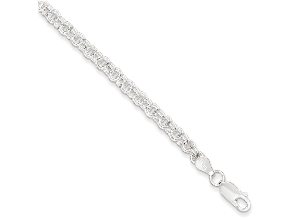 FJC Finejewelers Sterling Silver 4mm Double Link Charm Bracelet