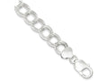 FJC Finejewelers Sterling Silver 10.5mm Double Link Charm Bracelet