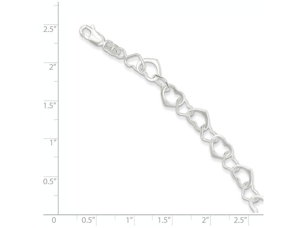 FJC Finejewelers Sterling Silver Hearts Bracelet