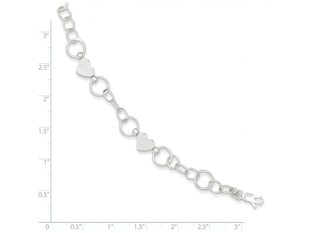 FJC Finejewelers Sterling Silver Heart Bracelet