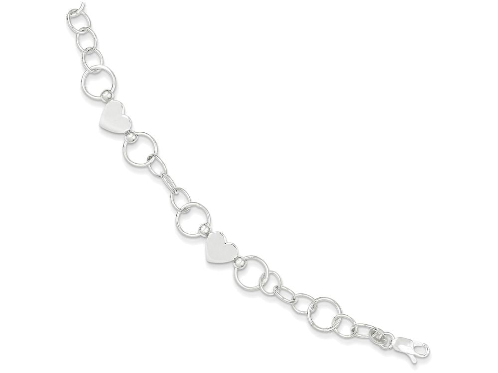 FJC Finejewelers Sterling Silver Heart Bracelet