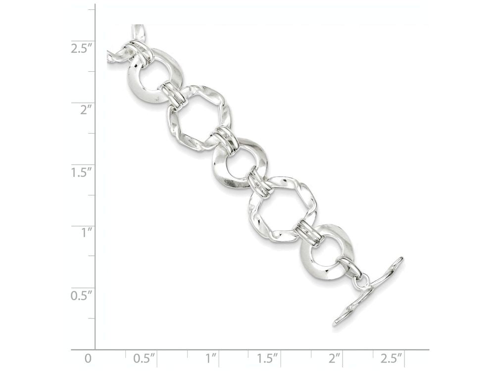 FJC Finejewelers Sterling Silver Fancy Circle Link Bracelet
