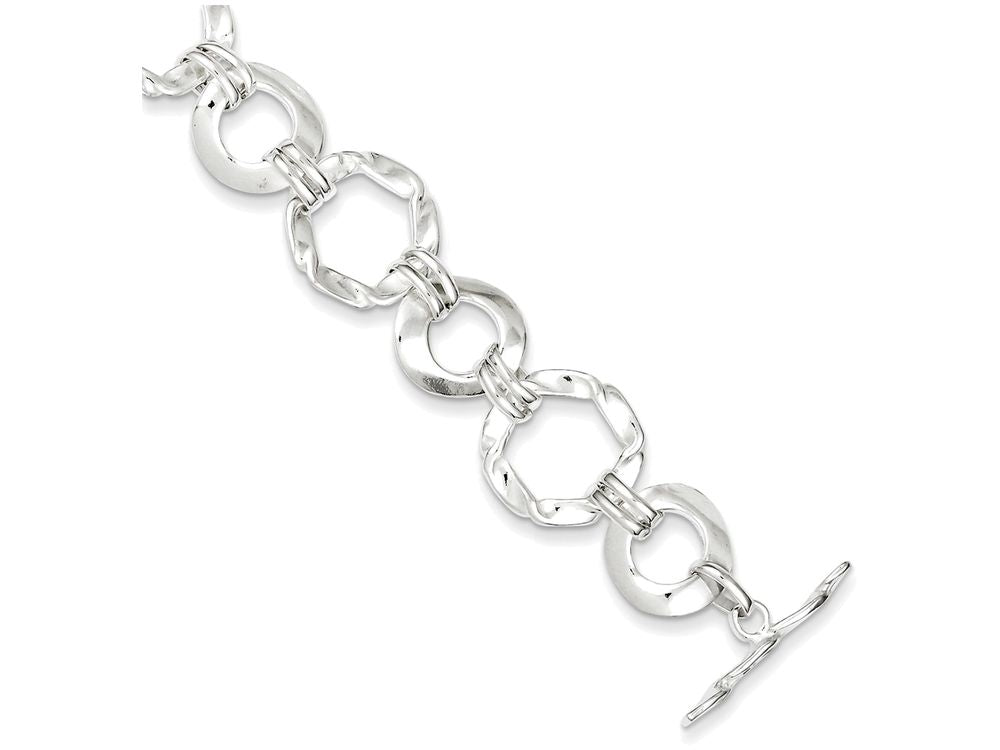 FJC Finejewelers Sterling Silver Fancy Circle Link Bracelet