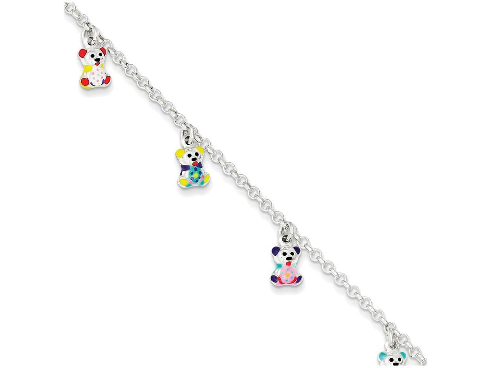 FJC Finejewelers Sterling Silver Enamleled Baby Charm Bracelet