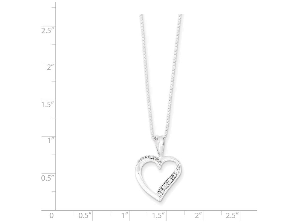 FJC Finejewelers Sterling Silver Cubic Zirconia Heart Necklace