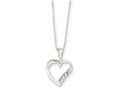 FJC Finejewelers Sterling Silver Cubic Zirconia Heart Necklace