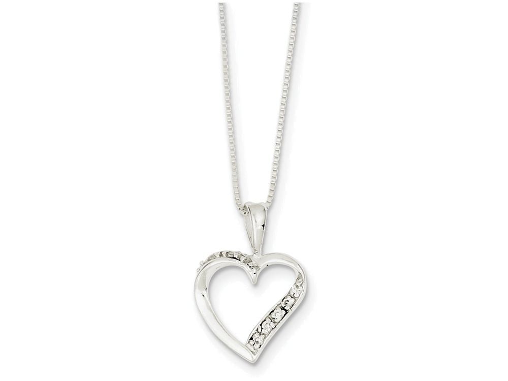 FJC Finejewelers Sterling Silver Cubic Zirconia Heart Necklace