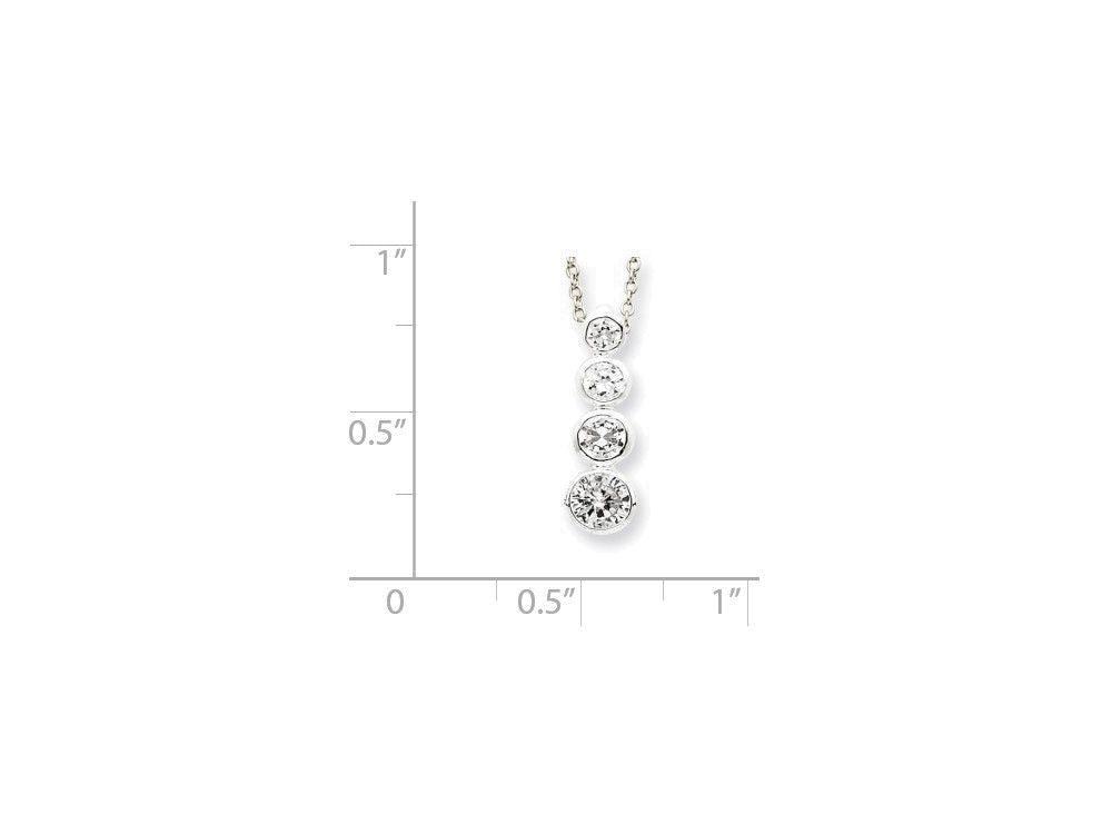 FJC Finejewelers Sterling Silver Cubic Zirconia Journey Necklace
