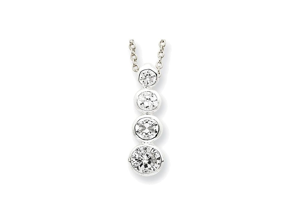 FJC Finejewelers Sterling Silver Cubic Zirconia Journey Necklace