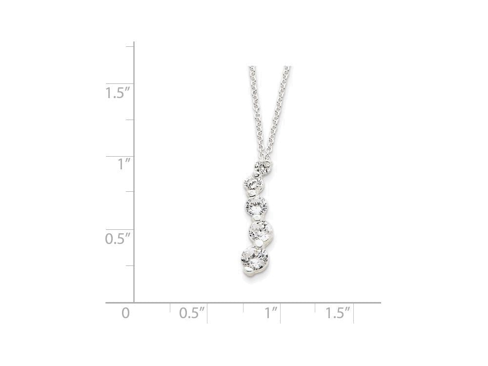 FJC Finejewelers Sterling Silver Cubic Zirconia Journey Necklace