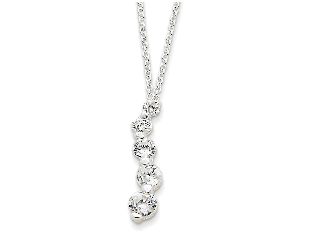 FJC Finejewelers Sterling Silver Cubic Zirconia Journey Necklace