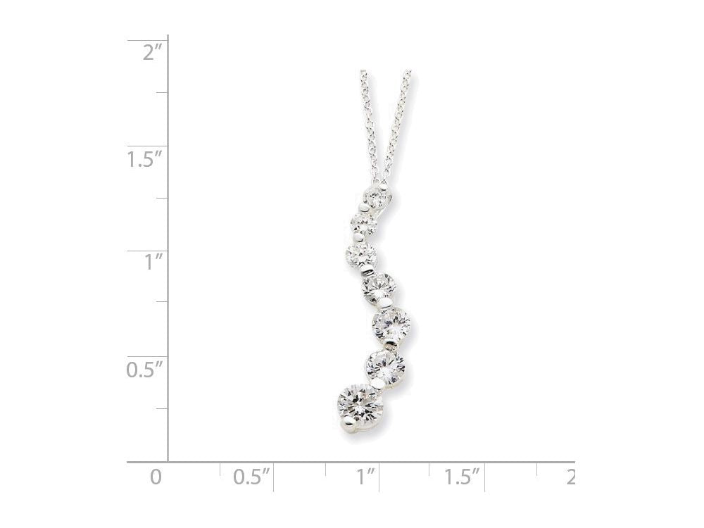 FJC Finejewelers Sterling Silver Cubic Zirconia Journey Necklace