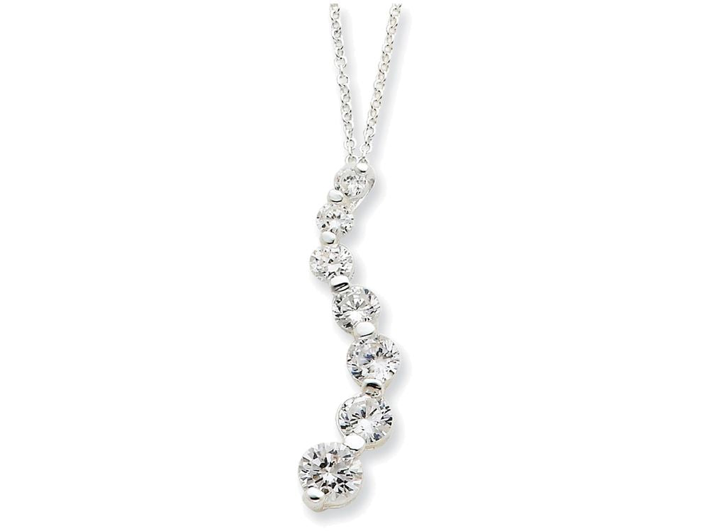 FJC Finejewelers Sterling Silver Cubic Zirconia Journey Necklace