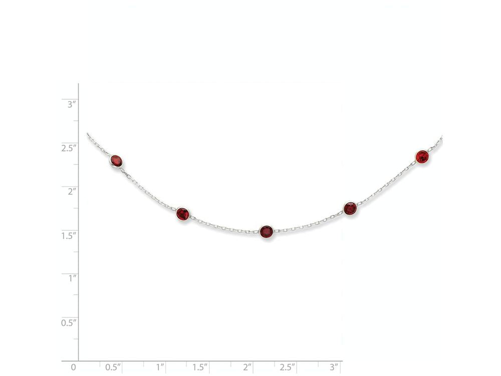 FJC Finejewelers Sterling Silver Red Cubic Zirconia Necklace