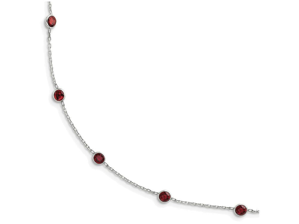 FJC Finejewelers Sterling Silver Red Cubic Zirconia Necklace