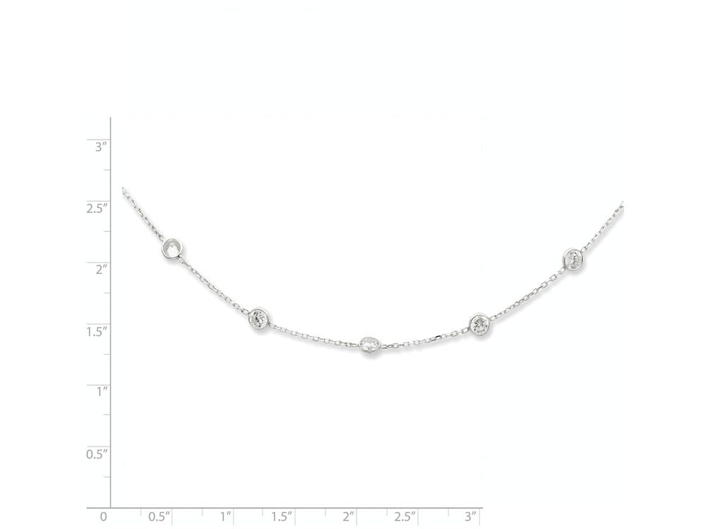 FJC Finejewelers Sterling Silver Clear 4mm Cubic Zirconia Necklace