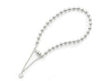 Amore LaVita Sterling Silver Beaded Dangling Heart Magnetic Clasp Bracelet (4.0mm)
