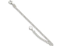 FJC Finejewelers Sterling Silver D/c and Polished Figaro Anklet