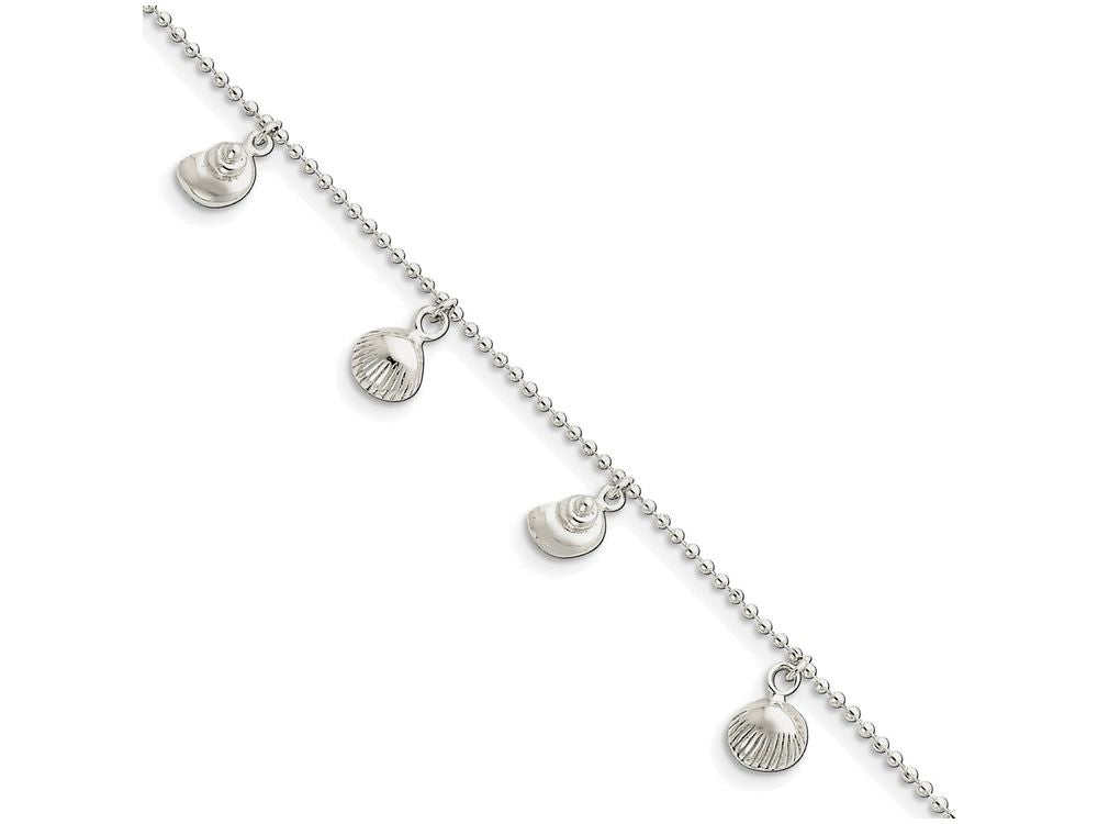 FJC Finejewelers Sterling Silver Polished Sea Shell Anklet
