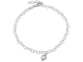FJC Finejewelers Sterling Silver Polished Fancy Link Puffed Heart With 1in Ext. Anklet