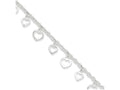 FJC Finejewelers Sterling Silver 9 Polished Heart Anklet (Smaller Ankles)