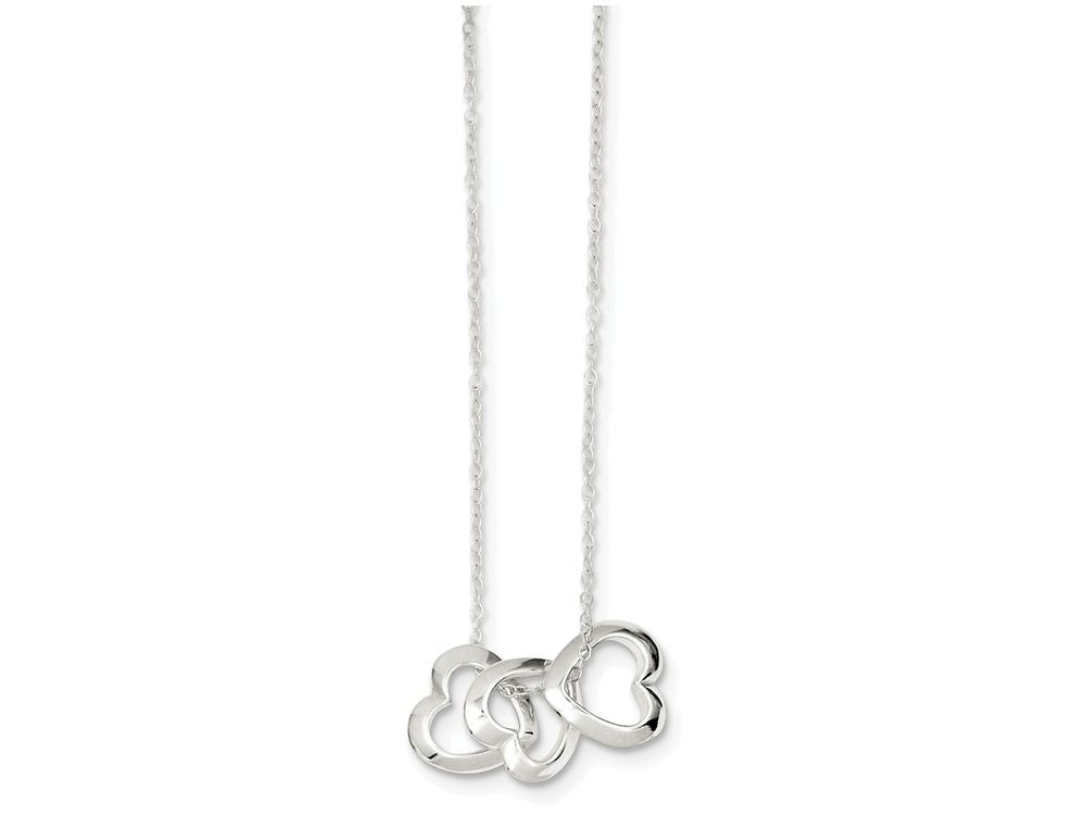 FJC Finejewelers Sterling Silver Polished Fancy Heart Necklace