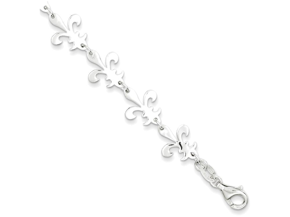 FJC Finejewelers Sterling Silver Polished Fleur De Lis Bracelet