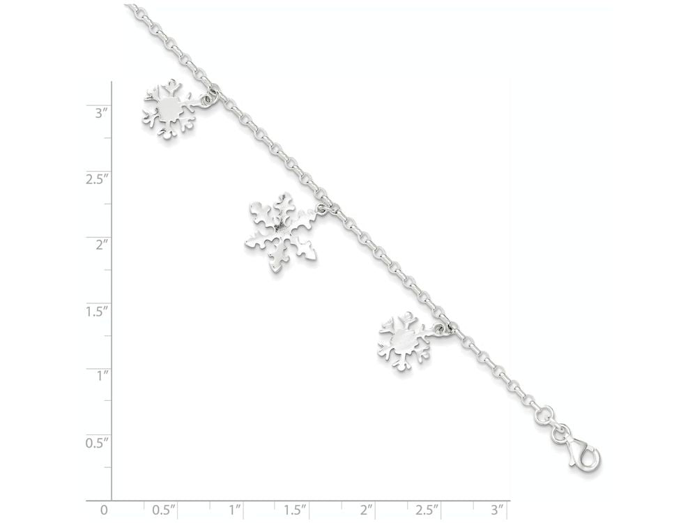 FJC Finejewelers Sterling Silver bright-cut Snowflake Bracelet