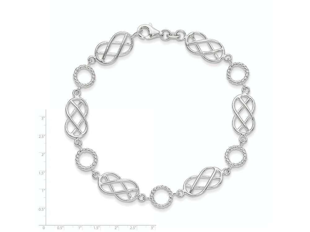 FJC Finejewelers Sterling Silver Pretzel and Circle Bracelet