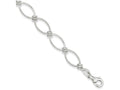 FJC Finejewelers Sterling Silver Polished and Textured Fancy Oval Link Bracelet