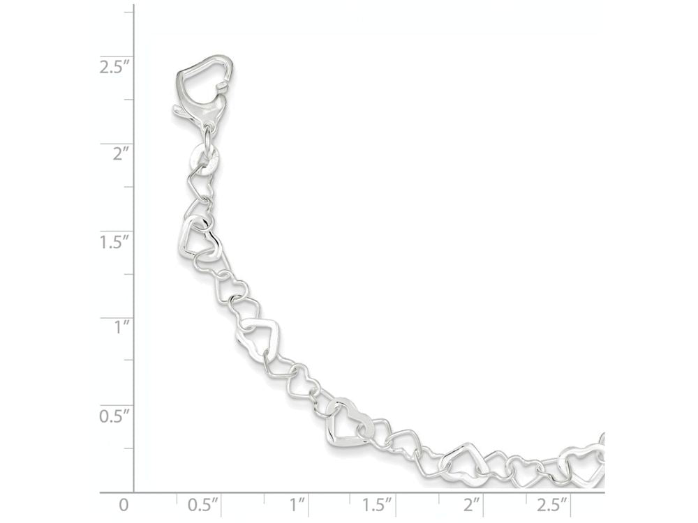 FJC Finejewelers Sterling Silver Linked Heart Bracelet