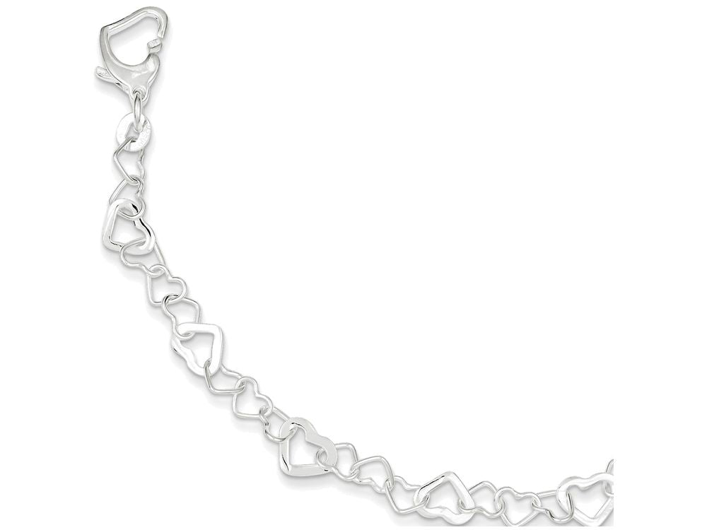 FJC Finejewelers Sterling Silver Linked Heart Bracelet